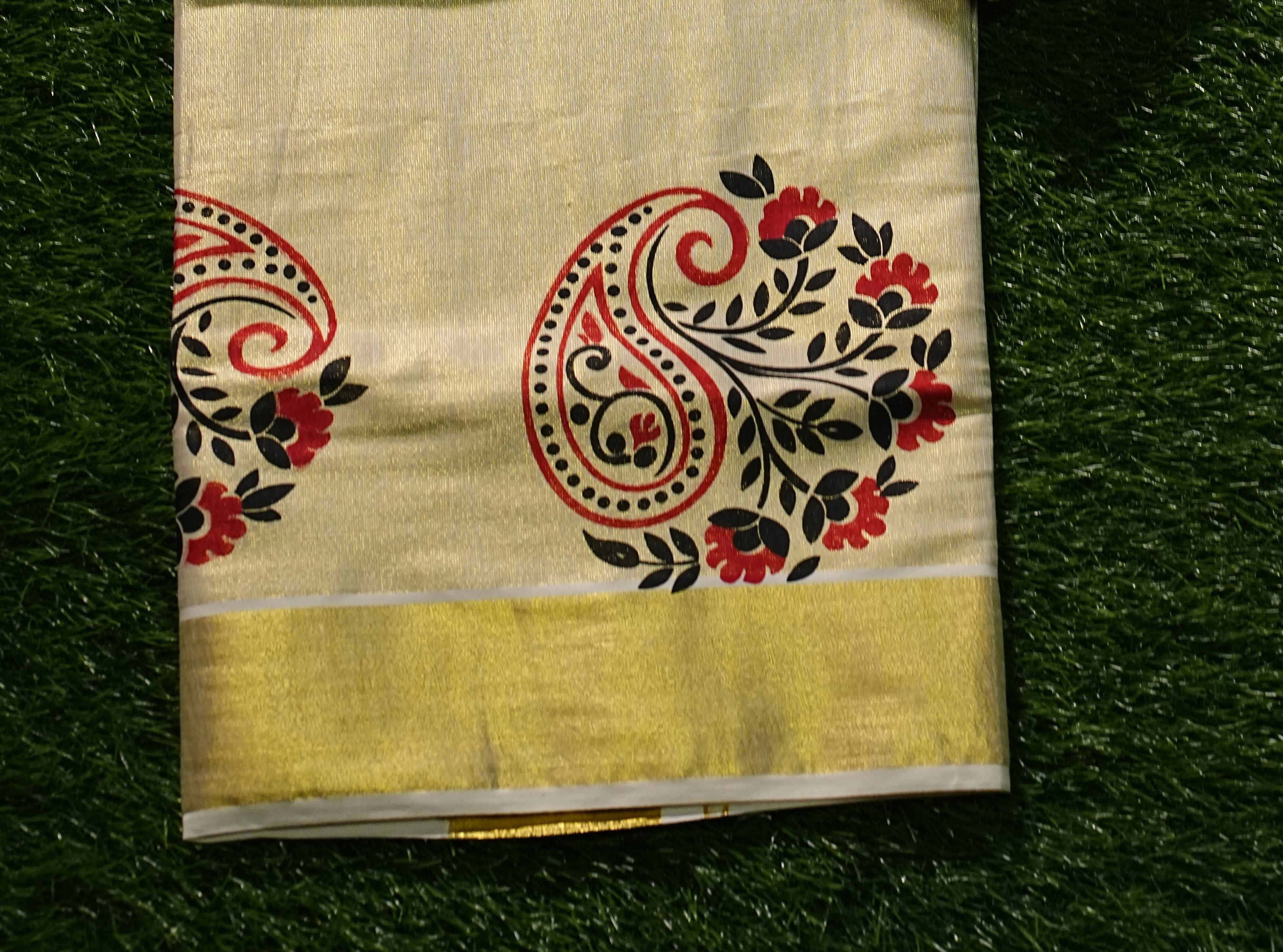 Tissue Set saree with Mango and Floral Design- 2453