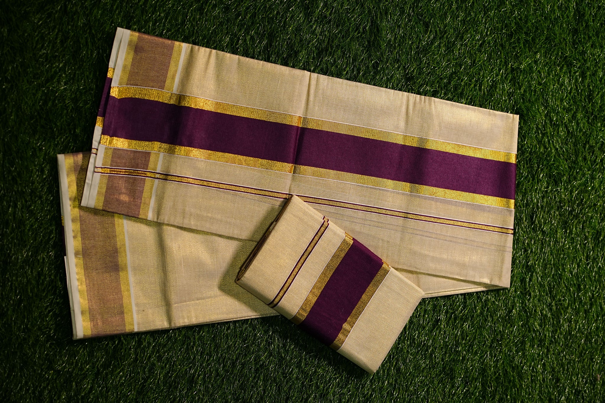 Kerala Golden Tissue Hand Worked Set Mundu / Set Saree With Men's Shirt  Dhoti Combo, Onam, Vishu, Pooja, Birth Day, Marriage, Onam Special - Etsy  Finland