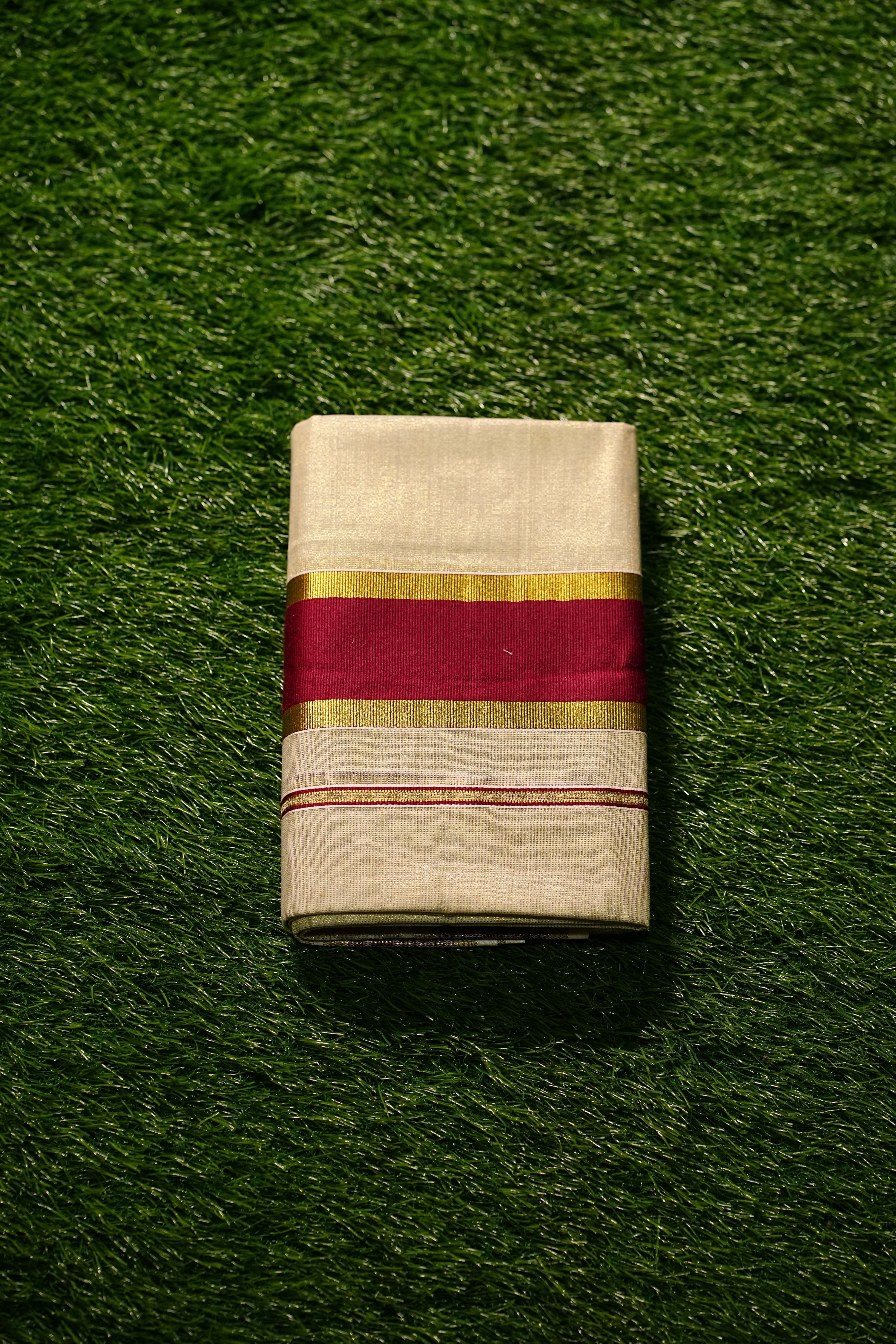 Kerala Traditional Tissue Single Set Mundu with Colour Border-2435