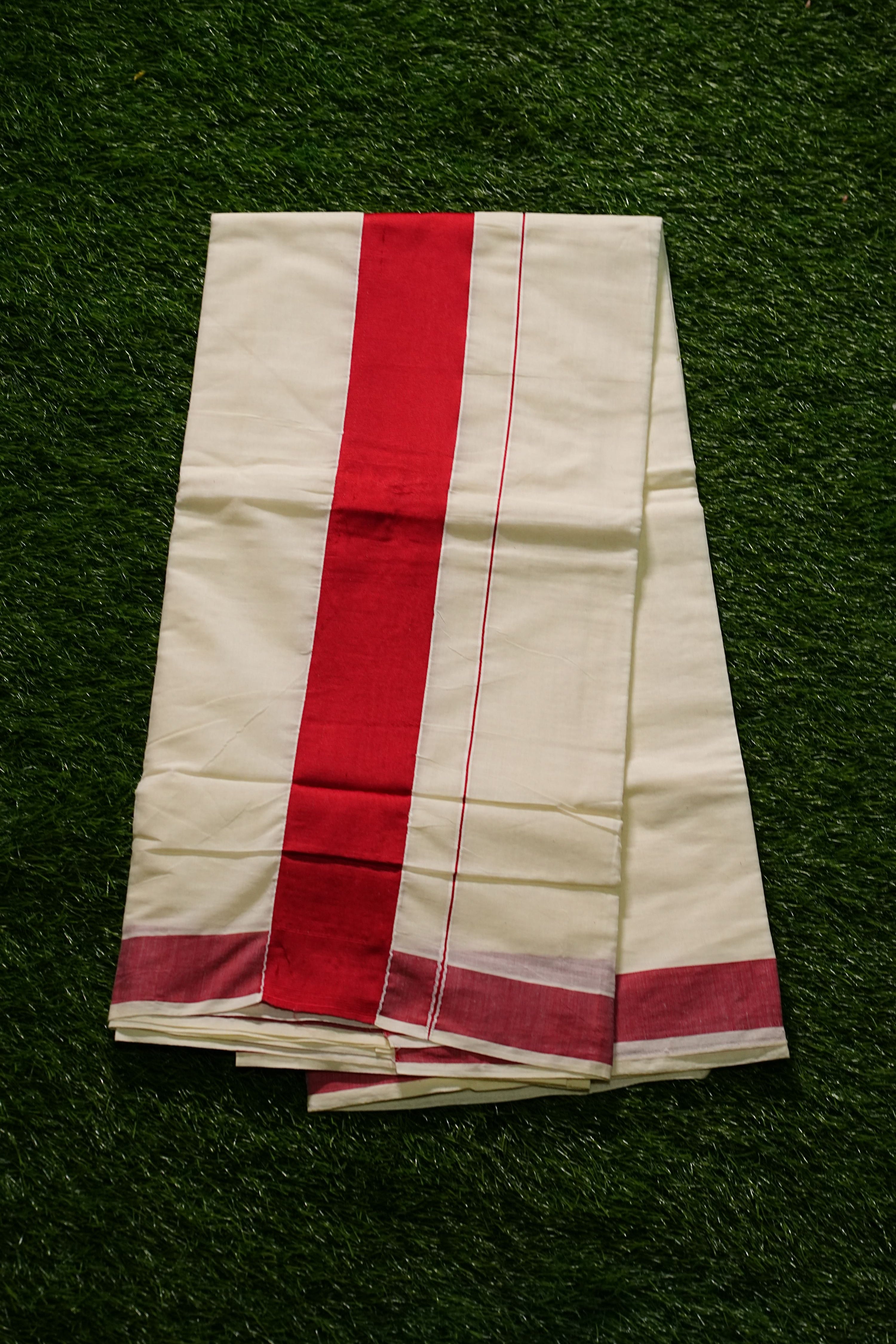 Kerala Cotton Set Saree with 3 inch katti kara border -2428